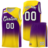 Custom Purple Gold Gradient Fashion Sets Sports Uniform Basketball Jersey