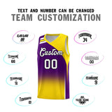 Custom Purple Gold Gradient Fashion Sets Sports Uniform Basketball Jersey
