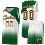Custom White Teal Gradient Fashion Sets Sports Uniform Basketball Jersey