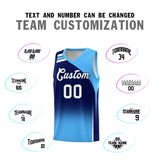 Custom Navy Powder Blue Gradient Fashion Sets Sports Uniform Basketball Jersey