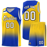 Custom Gold Royal Gradient Fashion Sets Sports Uniform Basketball Jersey