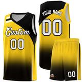 Custom Gold Black Gradient Fashion Sets Sports Uniform Basketball Jersey