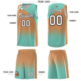 Custom Buckskin Brown Bright Green Gradient Fashion Sets Sports Uniform Basketball Jersey