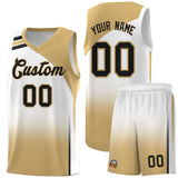 Custom White Old Gold Gradient Fashion Sets Sports Uniform Basketball Jersey