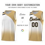 Custom White Old Gold Gradient Fashion Sets Sports Uniform Basketball Jersey
