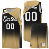 Custom Black Old Gold Gradient Fashion Sets Sports Uniform Basketball Jersey