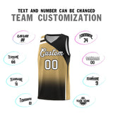 Custom Old Gold Black Gradient Fashion Sets Sports Uniform Basketball Jersey