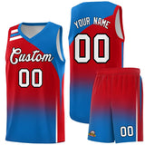 Custom Red Royal Gradient Fashion Sets Sports Uniform Basketball Jersey