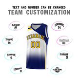 Custom White Navy Gradient Fashion Sets Sports Uniform Basketball Jersey
