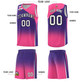 Custom Purple Pink Gradient Fashion Sets Sports Uniform Basketball Jersey