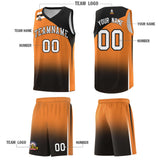 Custom Gold Orange Black Gradient Fashion Sets Sports Uniform Basketball Jersey