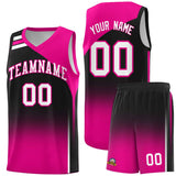Custom Black Pink Gradient Fashion Sets Sports Uniform Basketball Jersey