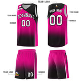 Custom Pink Black Gradient Fashion Sets Sports Uniform Basketball Jersey