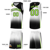 Custom White Black Gradient Fashion Sets Sports Uniform Basketball Jersey