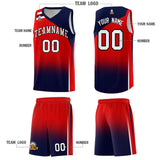 Custom Red Navy Gradient Fashion Sets Sports Uniform Basketball Jersey