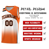 Custom White Orange Gradient Fashion Sets Sports Uniform Basketball Jersey