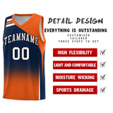 Custom Navy Orange Gradient Fashion Sets Sports Uniform Basketball Jersey