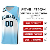 Custom Light Blue White Gradient Fashion Sets Sports Uniform Basketball Jersey