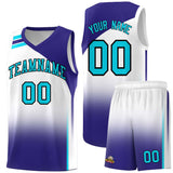 Custom White Royal Gradient Fashion Sets Sports Uniform Basketball Jersey