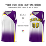 Custom White Purple Gradient Fashion Sets Sports Uniform Basketball Jersey