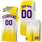 Custom White Gold Gradient Fashion Sets Sports Uniform Basketball Jersey