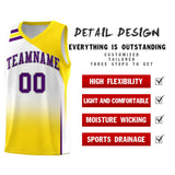 Custom White Gold Gradient Fashion Sets Sports Uniform Basketball Jersey