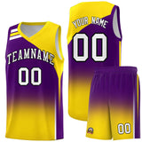 Custom Purple Gold Gradient Fashion Sets Sports Uniform Basketball Jersey