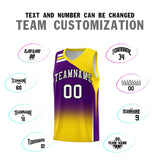 Custom Purple Gold Gradient Fashion Sets Sports Uniform Basketball Jersey