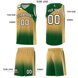 Custom Buckskin Brown Teal Gradient Fashion Sets Sports Uniform Basketball Jersey