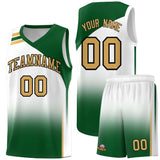 Custom White Teal Gradient Fashion Sets Sports Uniform Basketball Jersey