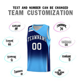 Custom Navy Powder Blue Gradient Fashion Sets Sports Uniform Basketball Jersey