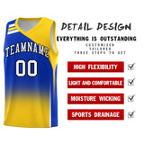 Custom Royal Gold Gradient Fashion Sets Sports Uniform Basketball Jersey