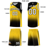 Custom Gold Black Gradient Fashion Sets Sports Uniform Basketball Jersey
