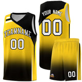 Custom Gold Black Gradient Fashion Sets Sports Uniform Basketball Jersey