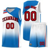 Custom White Royal Gradient Fashion Sets Sports Uniform Basketball Jersey