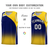 Custom Navy Gold Gradient Fashion Sets Sports Uniform Basketball Jersey