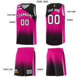 Custom Pink Black Gradient Fashion Sets Sports Uniform Basketball Jersey
