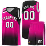Custom Pink Black Gradient Fashion Sets Sports Uniform Basketball Jersey