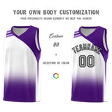 Custom White Purple Gradient Fashion Sets Sports Uniform Basketball Jersey