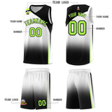 Custom White Black Gradient Fashion Sets Sports Uniform Basketball Jersey