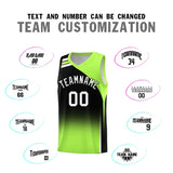 Custom Black Fluorescent Green Gradient Fashion Sets Sports Uniform Basketball Jersey