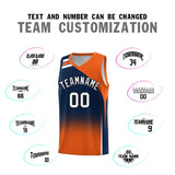 Custom Navy Orange Gradient Fashion Sets Sports Uniform Basketball Jersey