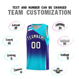 Custom Royal Sky Blue Gradient Fashion Sets Sports Uniform Basketball Jersey