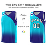 Custom Sky Blue Royal Gradient Fashion Sets Sports Uniform Basketball Jersey