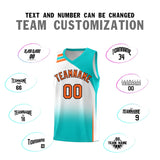 Custom White Aqua Gradient Fashion Sets Sports Uniform Basketball Jersey