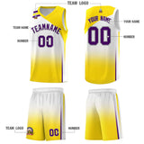 Custom White Gold Gradient Fashion Sets Sports Uniform Basketball Jersey