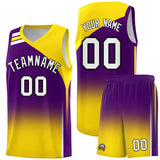 Custom Purple Gold Gradient Fashion Sets Sports Uniform Basketball Jersey