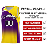 Custom Purple Gold Gradient Fashion Sets Sports Uniform Basketball Jersey
