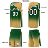 Custom Green Buckskin Brown Gradient Fashion Sets Sports Uniform Basketball Jersey