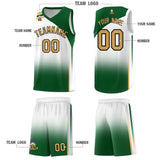 Custom White Teal Gradient Fashion Sets Sports Uniform Basketball Jersey